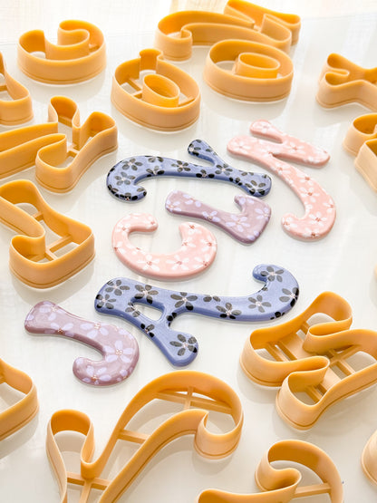 Fancy Bubble Letters For Polymer Clay Pottery Ceramics Clay Cutters