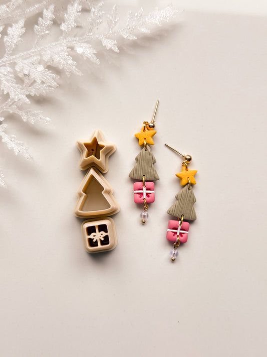 Star Tree Gift Dangle Clay Cutter Set