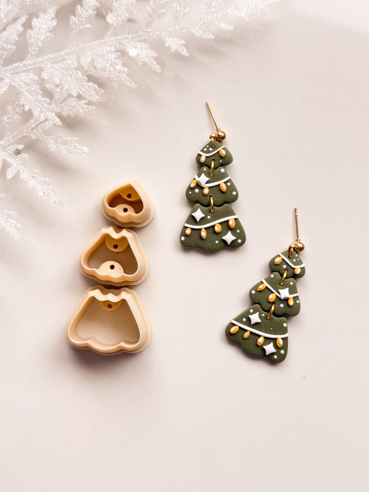 Festive Tree Dangle Clay Cutter Set - Drill Guides