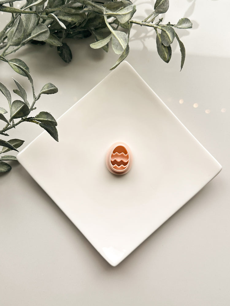 Little Squiggly Easter Egg Embossed Clay Cutter
