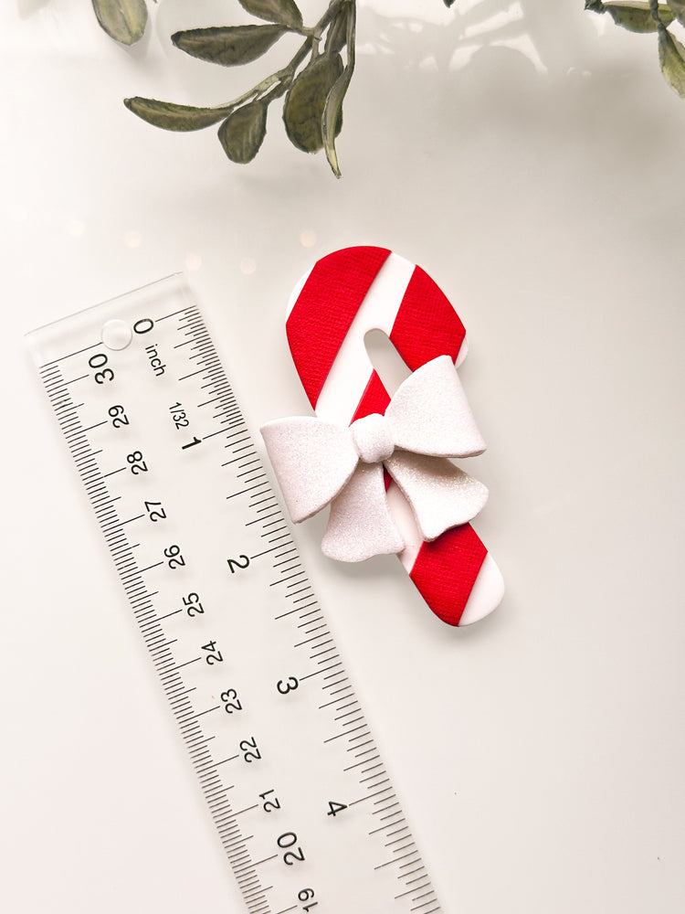 Candy Cane + Bow Ornament Clay Cutter Set