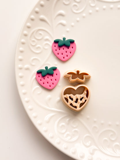Heart Shaped Strawberry Clay Cutter Set