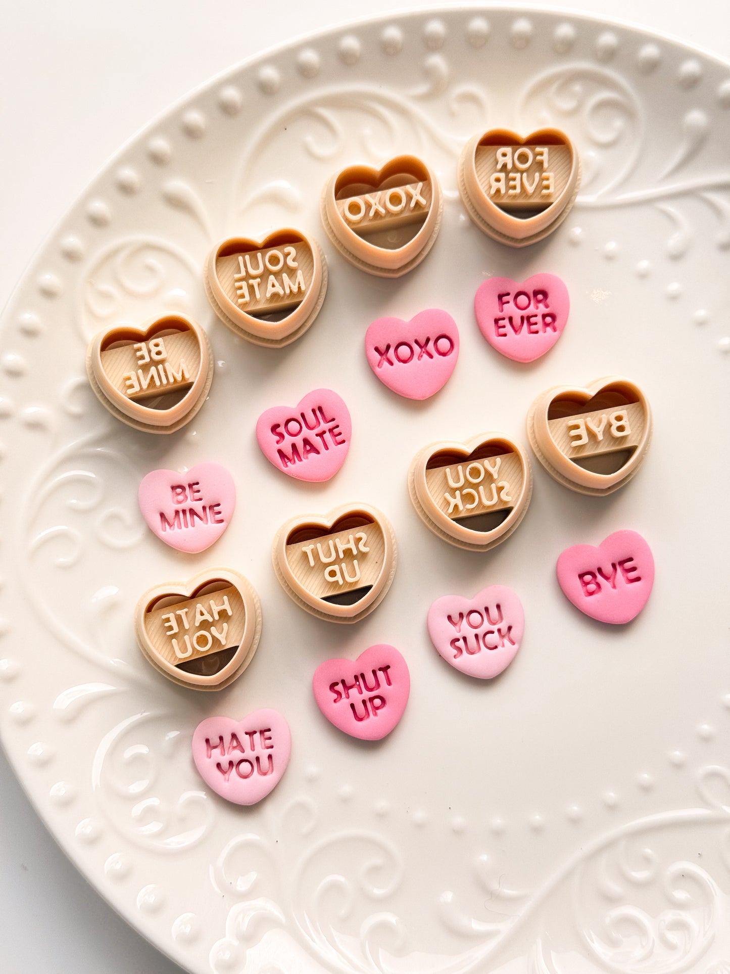 CONVERSATION HEARTS 2025 Clay Cutter Set