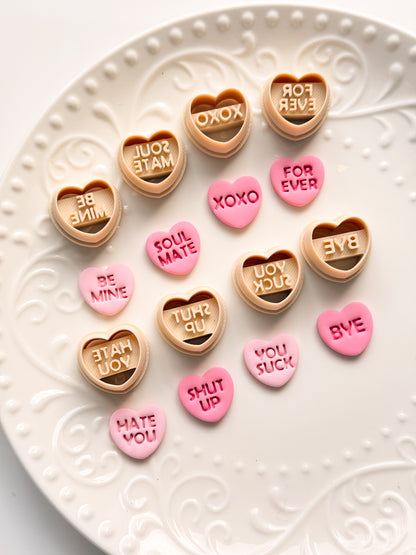 CONVERSATION HEARTS 2025 Clay Cutter Set