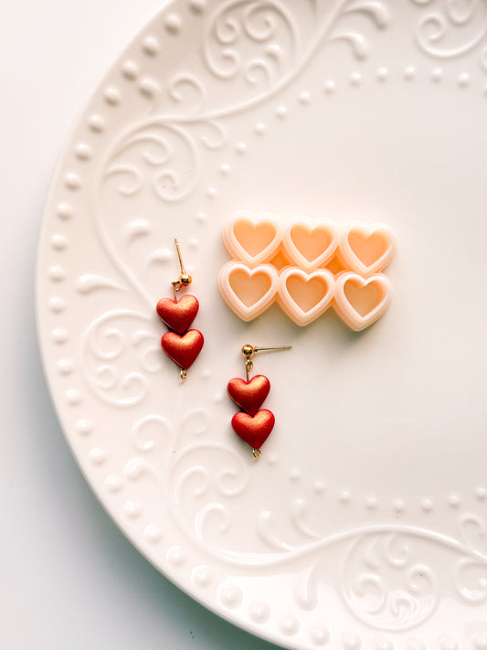 Multi Stud Heart Resin Printed Clay Cutter