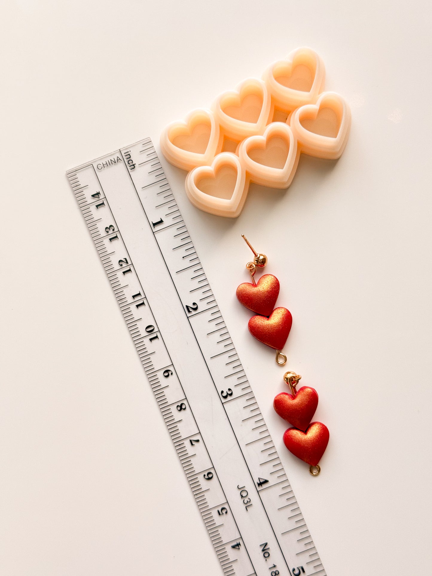 Multi Stud Heart Resin Printed Clay Cutter