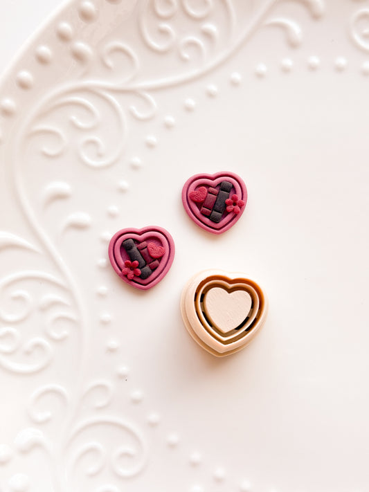 Mini Heart Bookshelf Clay Cutter