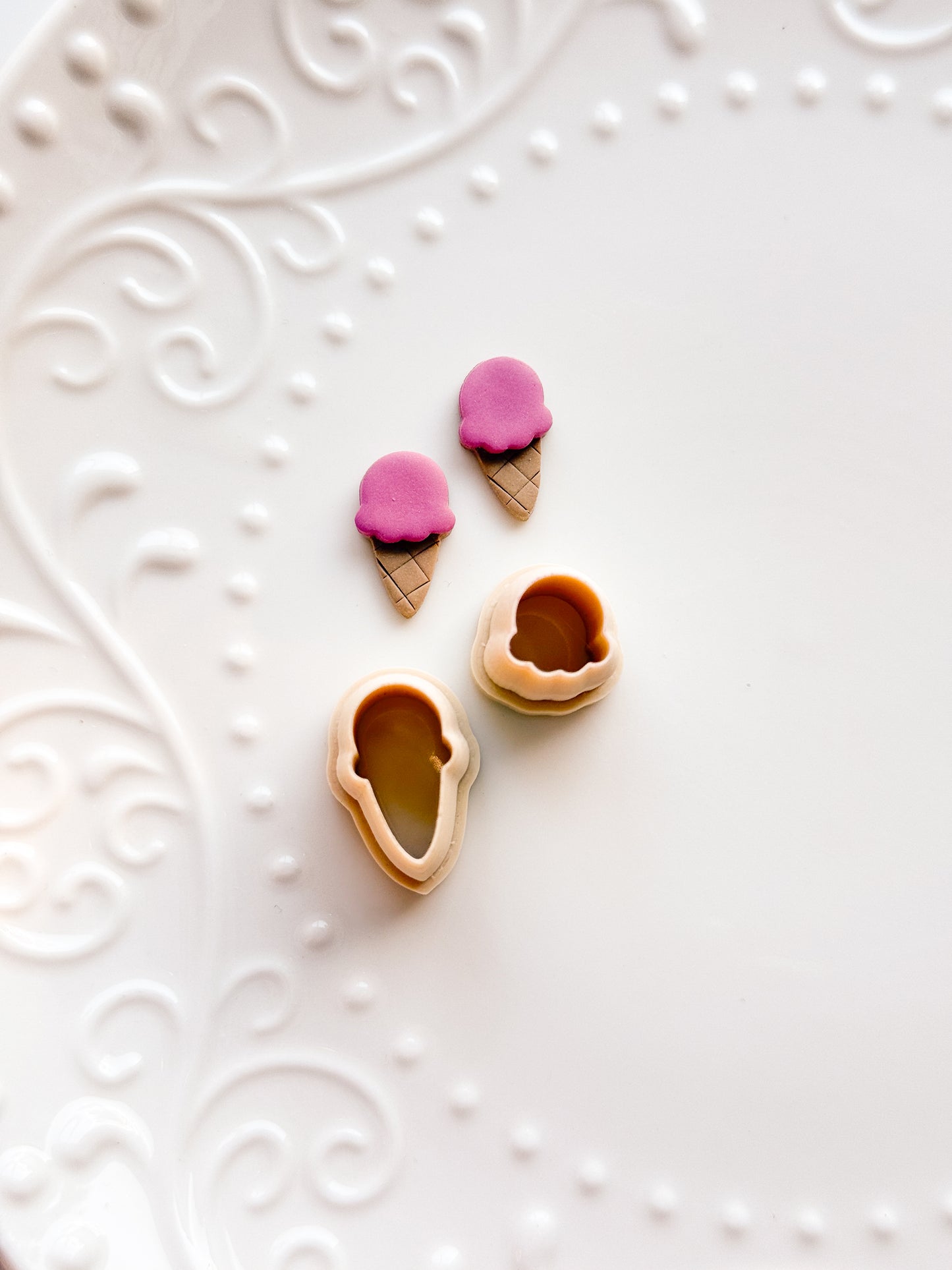 Ice Cream Cone Studs Clay Cutter Set