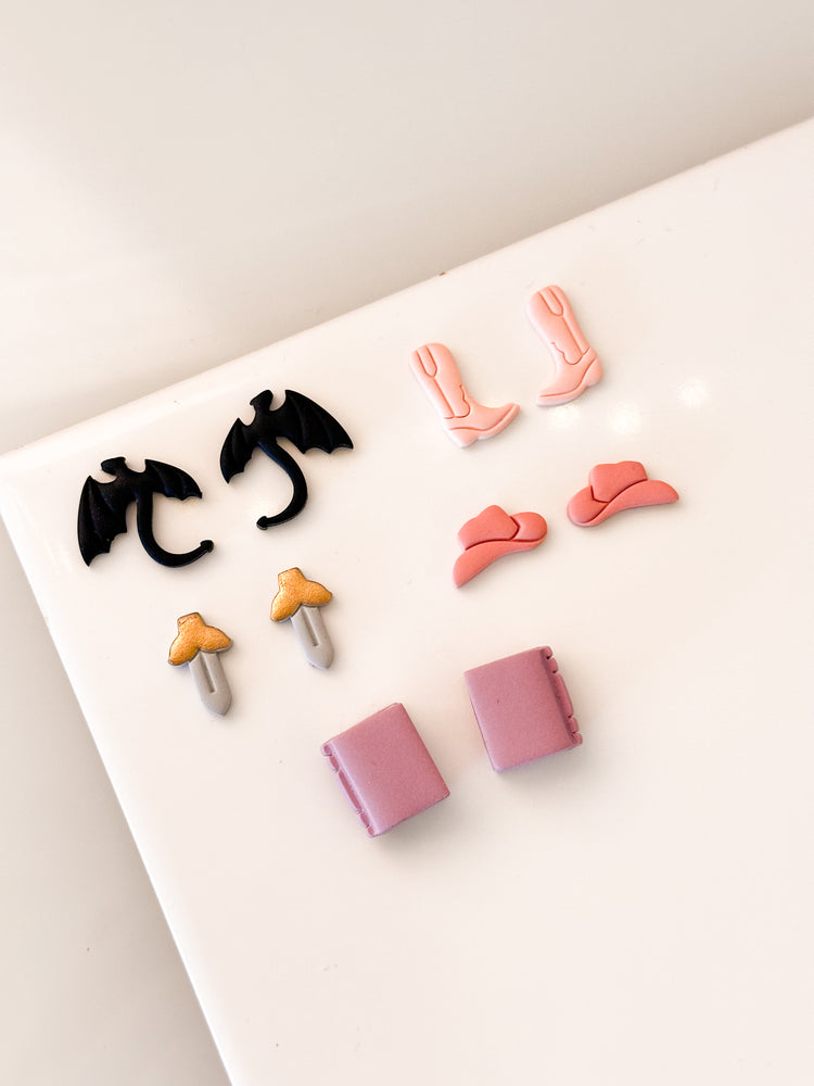 Bookish Studs Clay Cutters