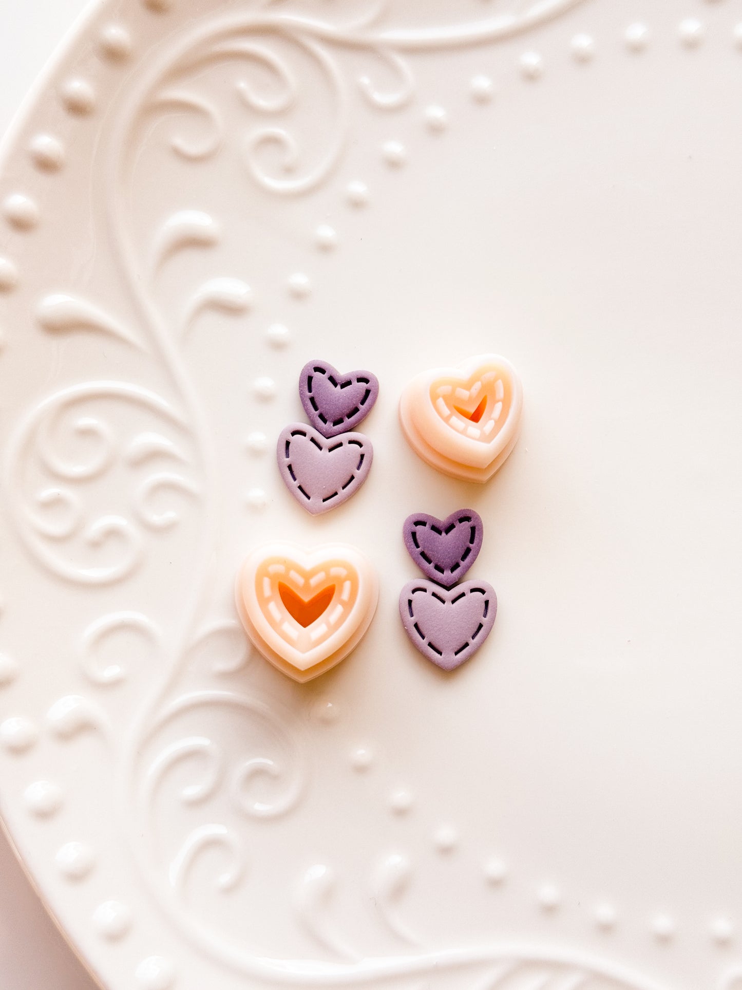Stitched Hearts Clay Cutter Set