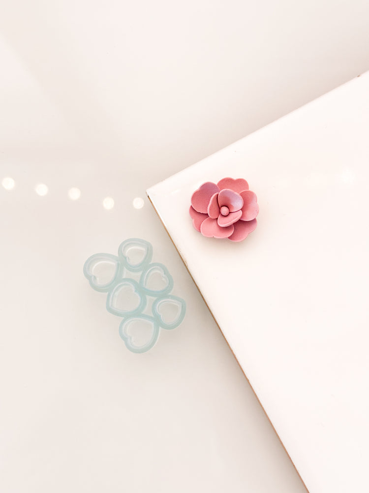 Heart Shaped Petal Micro Cluster Clay Cutter