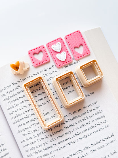 Stitched Rectangle Stacked Bookmark Clay Cutters