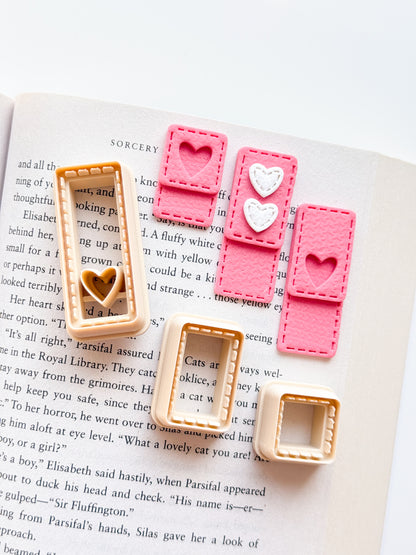 Stitched Rectangle Stacked Bookmark Clay Cutters