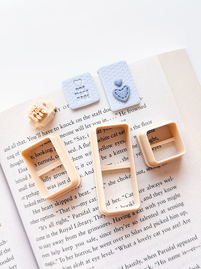 Rectangle Stacked Bookmark Clay Cutters