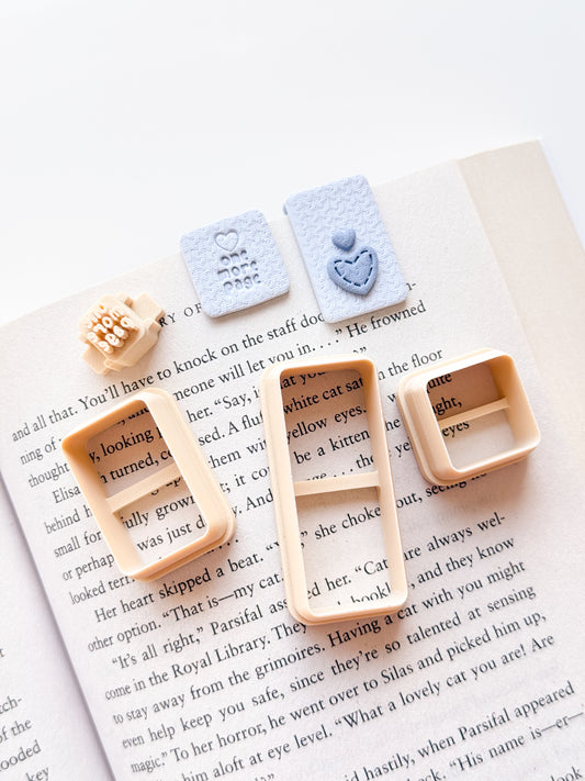 Rectangle Stacked Bookmark Clay Cutters