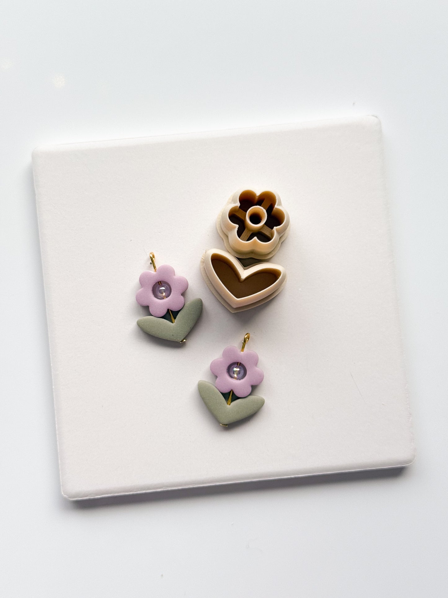 Flower + Double Leaf Beads Clay Cutter Set