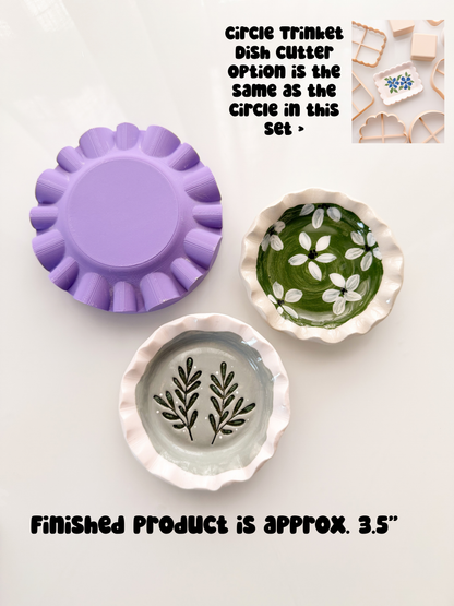 Textured Trinket Dish Press + Clay Cutter Polymer Clay Air Dry Clay Ceramic Pottery