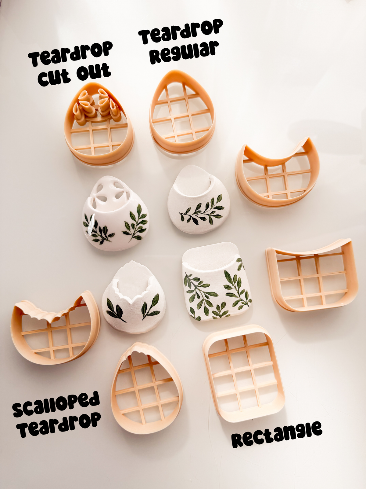 Mini Flower Pouch Magnet Clay Cutter Set Polymer Ceramic Air Dry