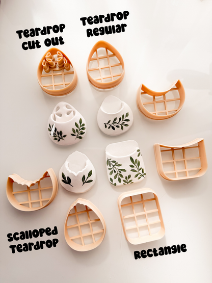 Mini Flower Pouch Magnet Clay Cutter Set Polymer Ceramic Air Dry