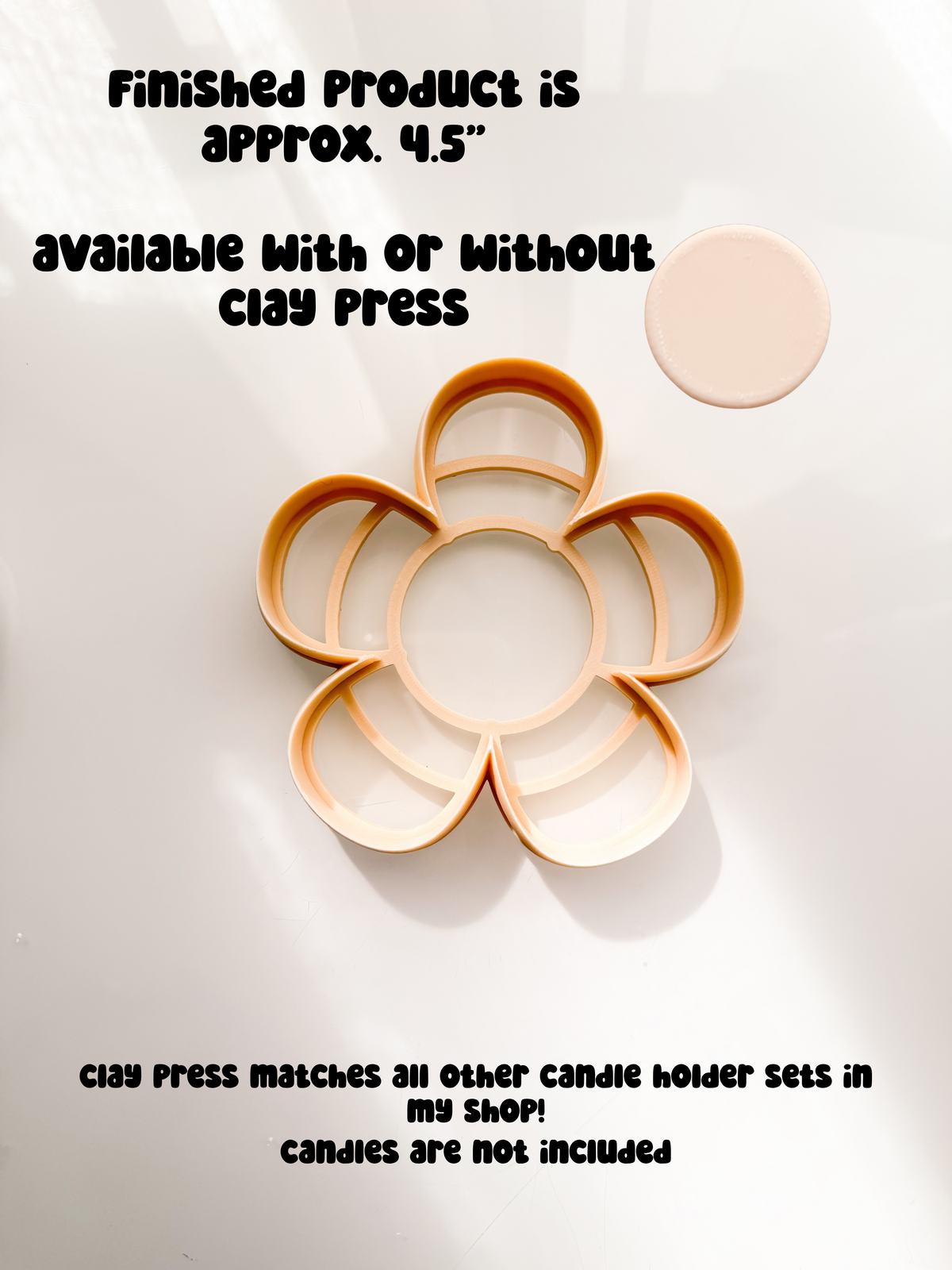 Flower Candle Holder Clay Cutter + Press Polymer Clay Air Dry Clay Ceramic Pottery