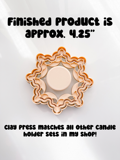 Mandala Candle Holder Clay Cutter + Press Polymer Clay Air Dry Clay Ceramic Pottery