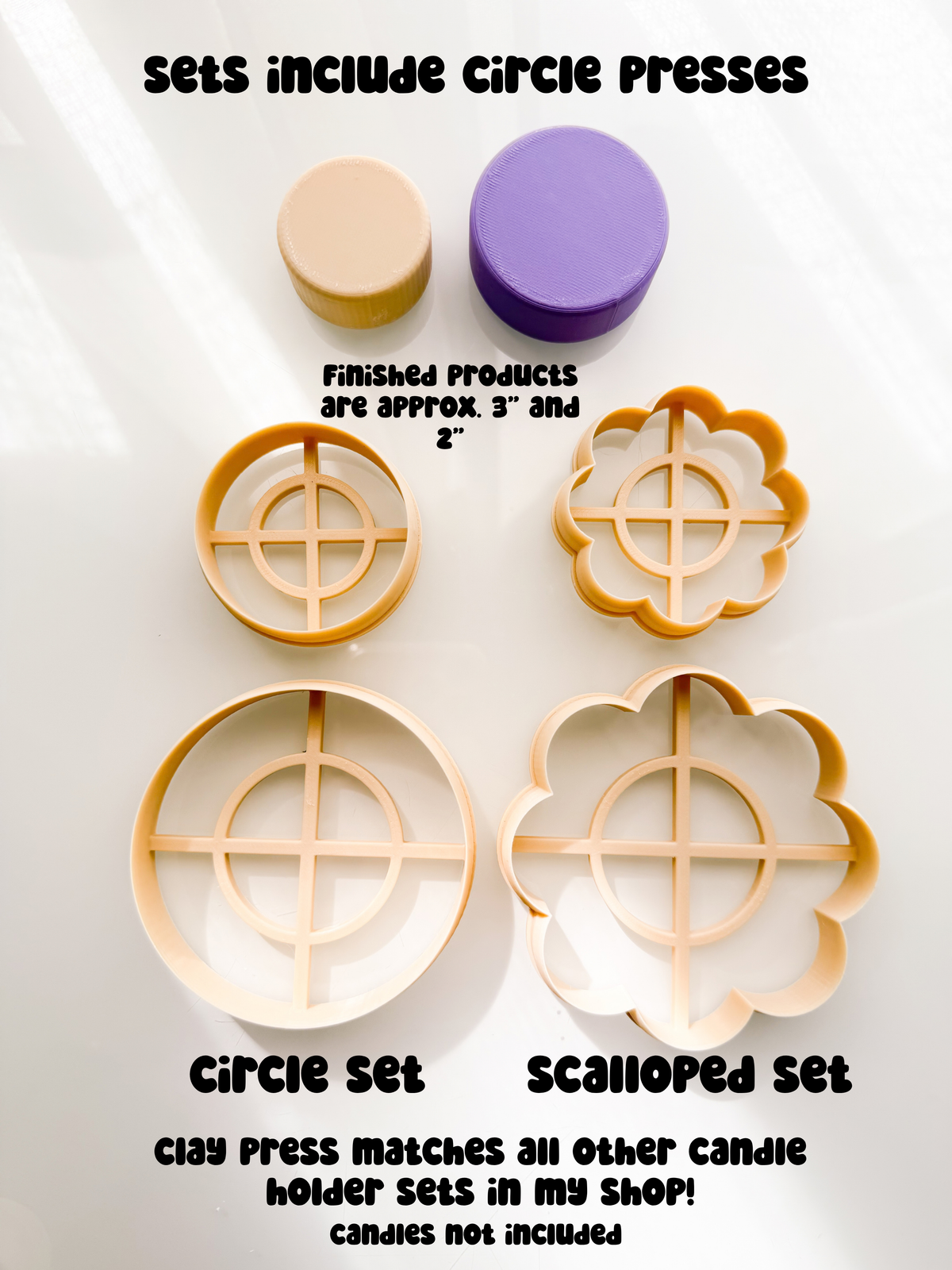 Double Trinket Dish Candle Holder Clay Cutter + Press Polymer Clay Air Dry Clay Ceramic Pottery