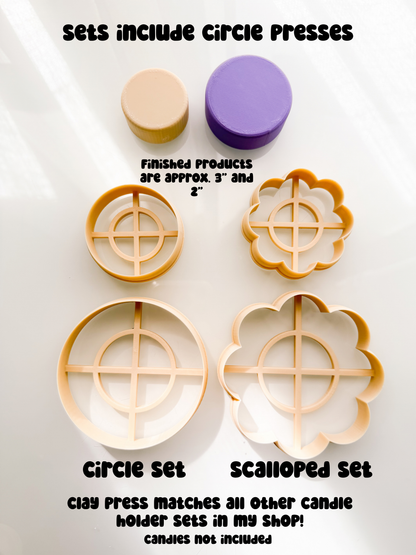 Double Trinket Dish Candle Holder Clay Cutter + Press Polymer Clay Air Dry Clay Ceramic Pottery