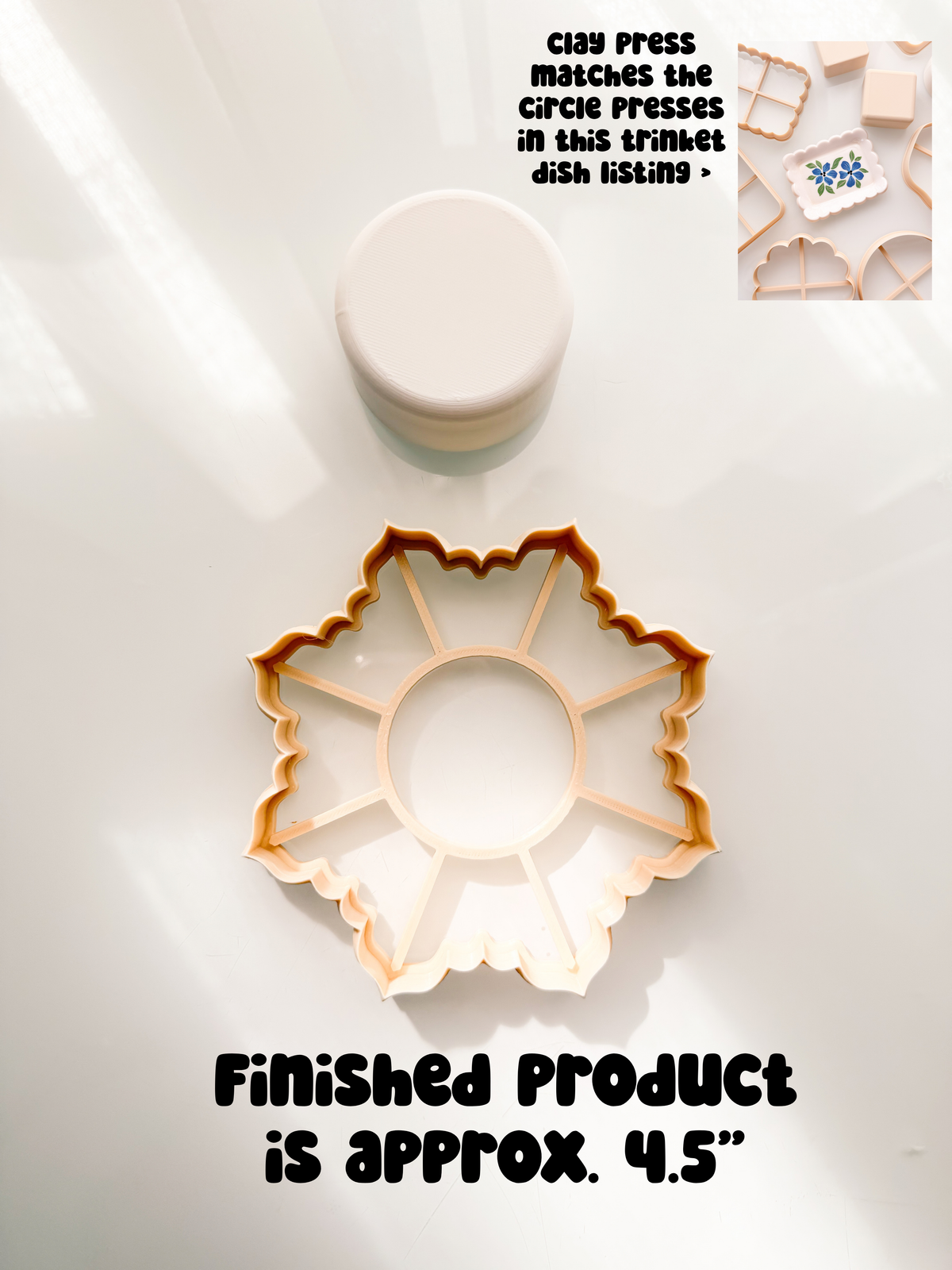 Elegant Trinket Dish + Press Polymer Clay Air Dry Clay Ceramic Pottery