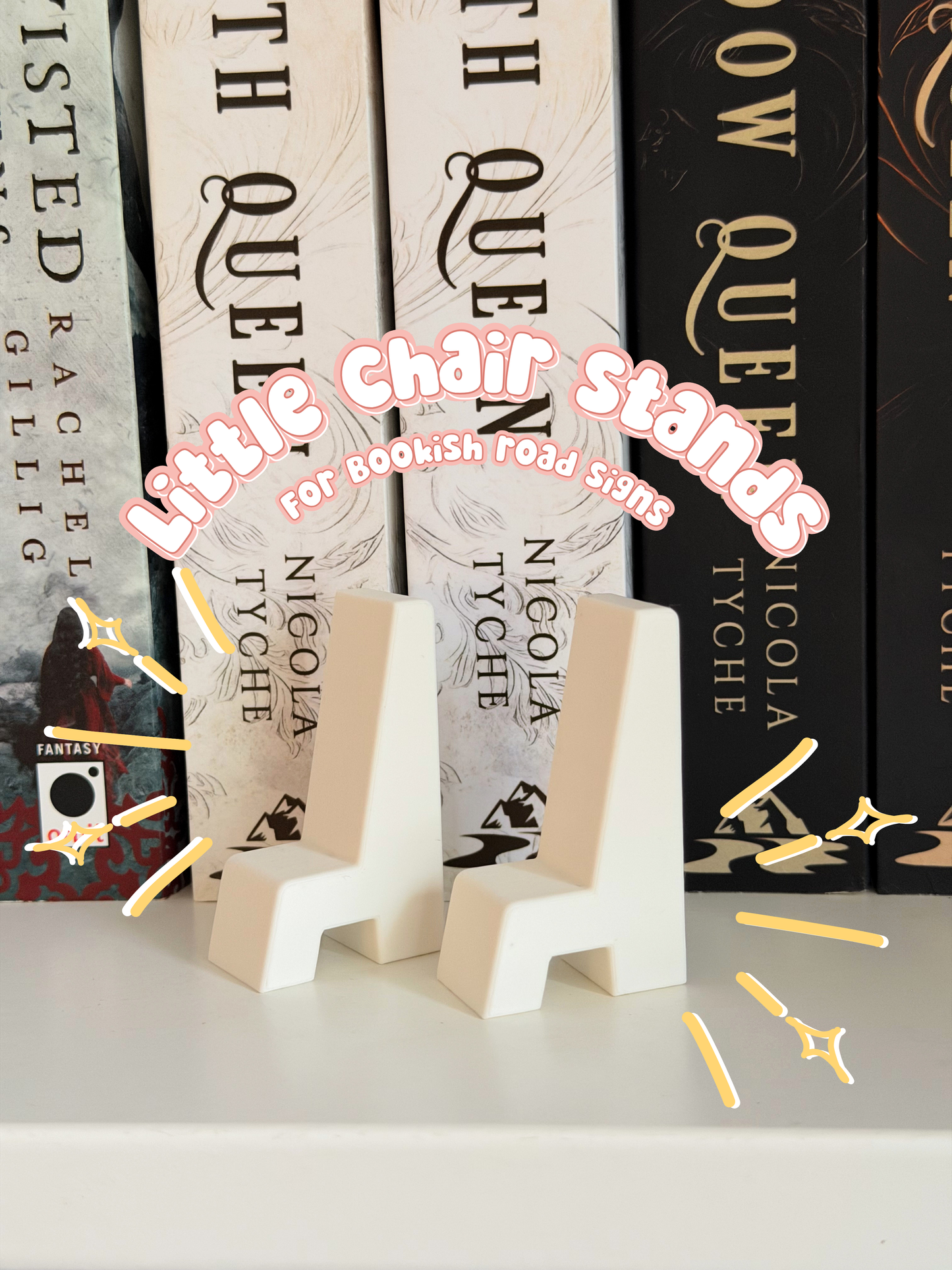 Little Chair Stands for Bookish License Plates Clay Cutters Set of 2