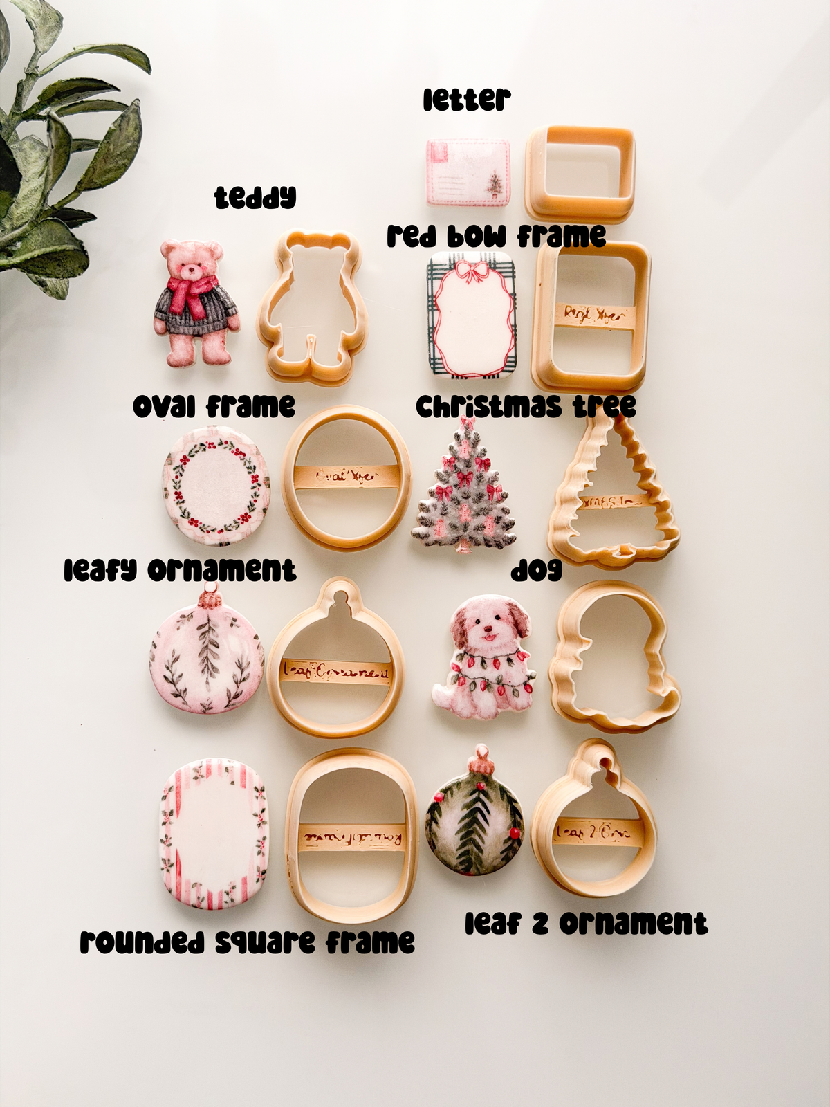 Winter Christmas Themed Transfer Sheet + Clay Cutter Combo