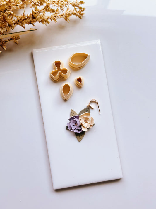 Ensemble de découpeurs d'argile pour fleurs et feuilles
