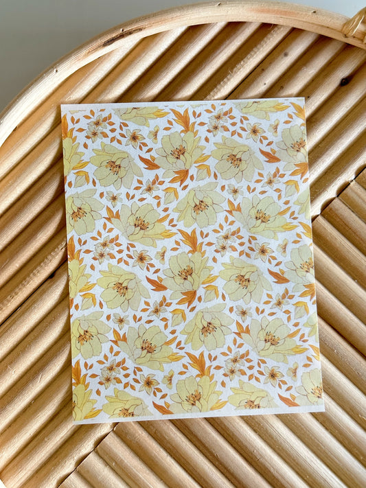 Golden Yellow Flowers Transfer Sheet