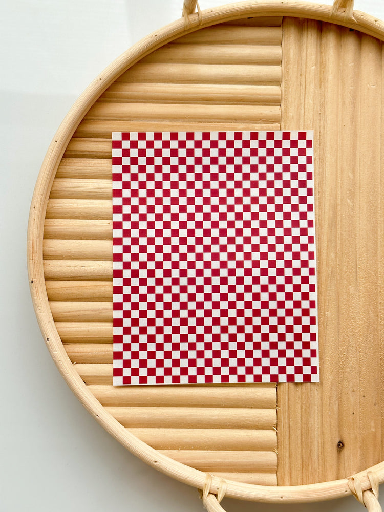 Red Checkered Transfer Sheet