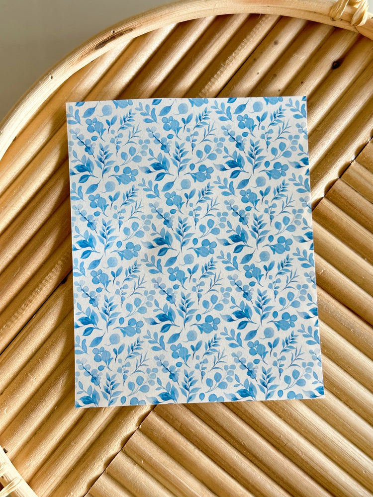 Blues Watercolor Transfer Sheet