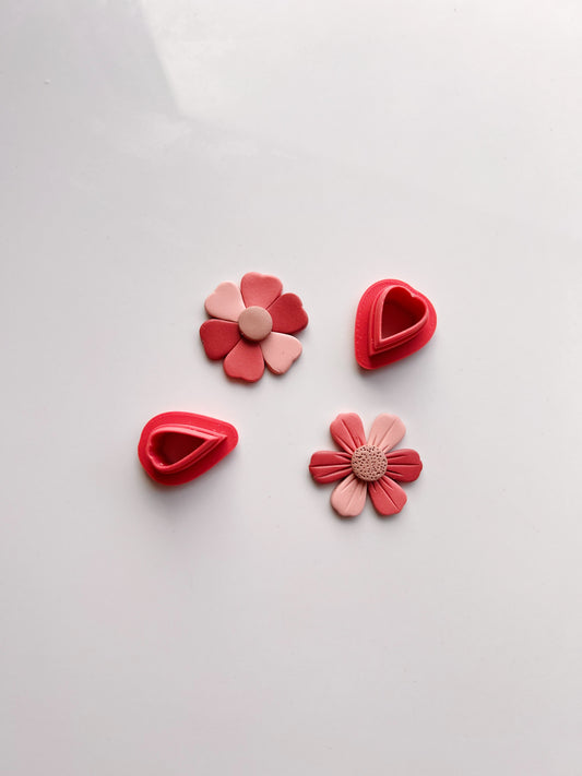 cutter for polymer clay, bookmark with two flowers