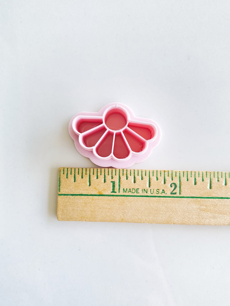 Embossed Half Daisy Clay Cutter