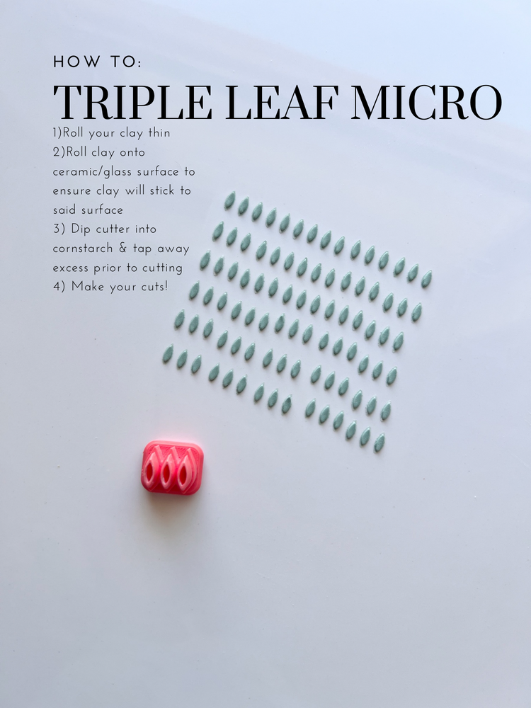 Tiny Triple Leaf Micro Clay Cutter