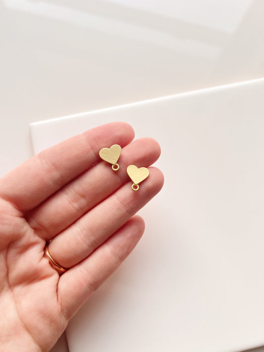 Alloy Heart Posts (2 PCS)